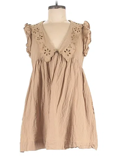 Pre-owned Mustard Seed Casual Dress In Brown