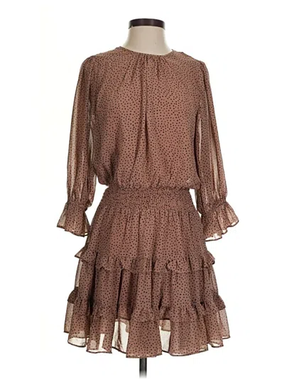 Pre-owned Mustard Seed Casual Dress In Brown