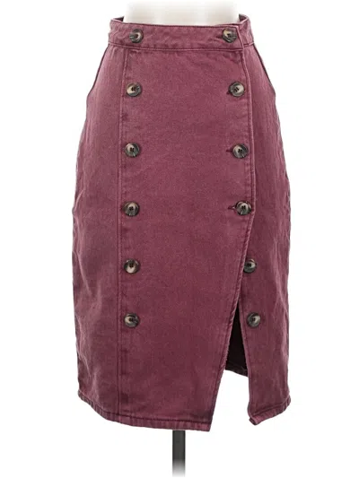 Pre-owned Mustard Seed Casual Skirt In Burgundy