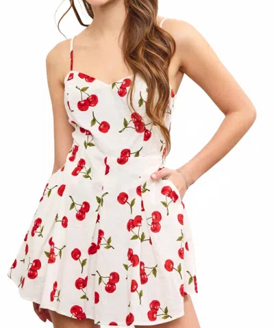 Mustard Seed Cherry Bliss Romper In White In Neutral