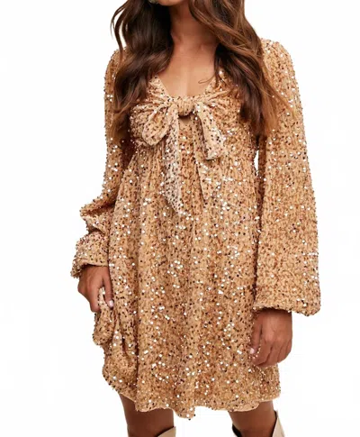 Mustard Seed Ciana Mini Dress In Gold