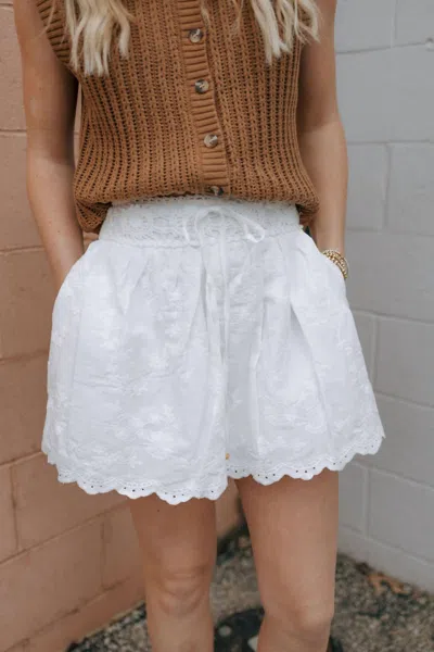 Mustard Seed Crochet Skort In Ivory In White