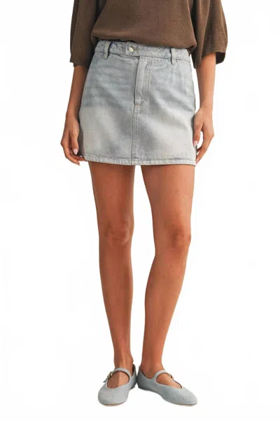 Mustard Seed Denim Mini Skort In Light Wash In Blue
