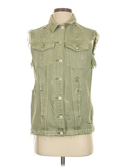 Pre-owned Mustard Seed Denim Vest In Green