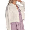 Mustard Seed Distressed Denim Jacket In White In White