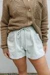 Mustard Seed Drawstring Shorts In Sage
