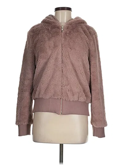 Pre-owned Mustard Seed Faux Fur Jacket In Brown