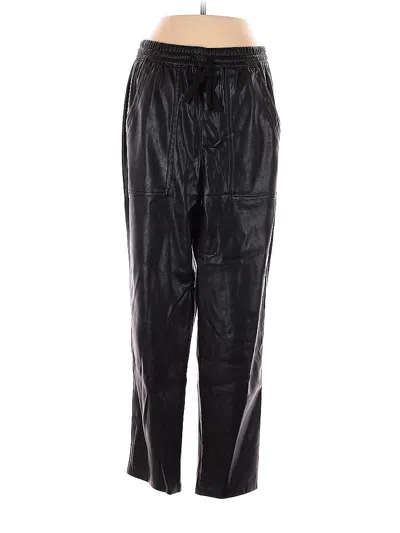 Pre-owned Mustard Seed Faux Leather Pants In Black