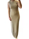 Mustard Seed Fish Net Knit Dress In Taupe In Grey