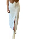 Mustard Seed Front Slit Midi Skirt In White In White