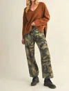 Mustard Seed Front Tie Pants In Camo In Multi