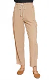 Mustard Seed High Waist Drawstring Pants In Tan In Nude