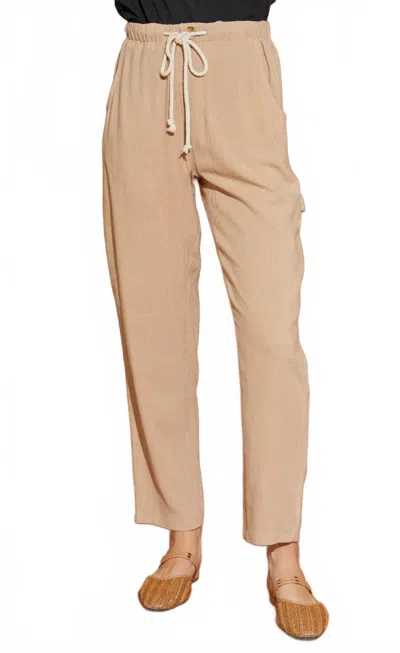 Mustard Seed High Waist Drawstring Pants In Tan In Nude