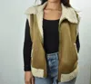 Mustard Seed It Girl Shearling Vest In Beige In Beige