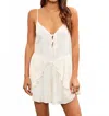 Mustard Seed Ivory Layered Ruffle V-neck Romper In White In White