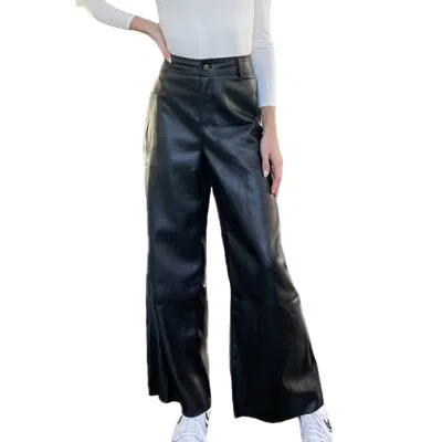 Mustard Seed Leather Pants In Black