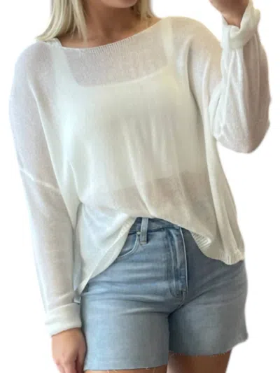 Mustard Seed Lightweight Knit Sweater In White