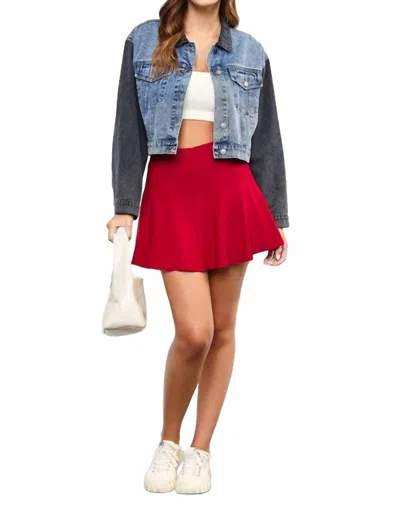 Mustard Seed Linda Side Zip Skort In Red