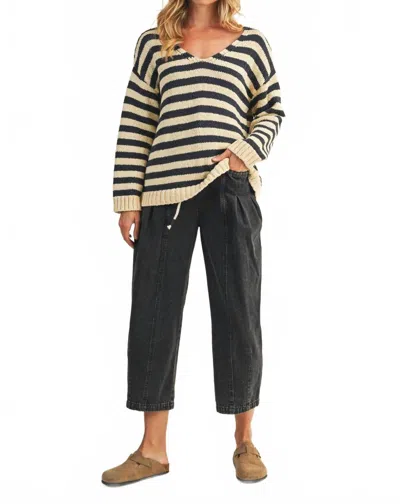 Mustard Seed Lola Stripe Sweater In Navy, White In Multi