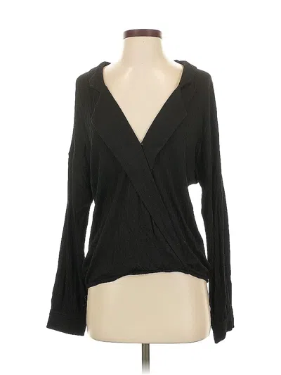 Pre-owned Mustard Seed Long Sleeve Blouse In Black