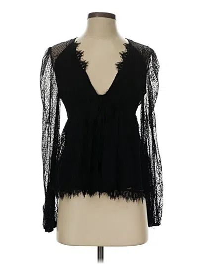 Mustard Seed Long Sleeve Blouse In Black