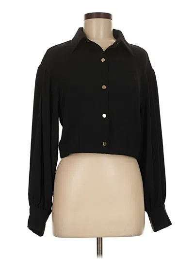 Pre-owned Mustard Seed Long Sleeve Blouse In Black