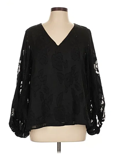 Pre-owned Mustard Seed Long Sleeve Blouse In Black
