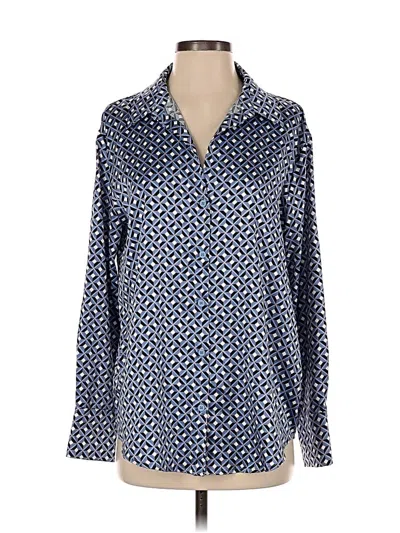 Pre-owned Mustard Seed Long Sleeve Blouse In Blue