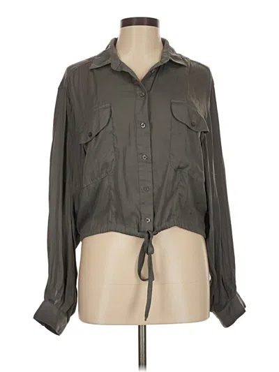 Pre-owned Mustard Seed Long Sleeve Blouse In Gray