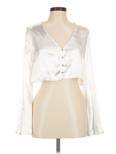 Pre-owned Mustard Seed Long Sleeve Blouse In Silver