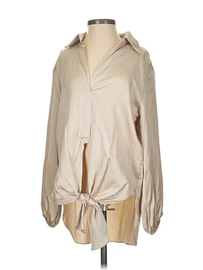 Pre-owned Mustard Seed Long Sleeve Blouse In Tan