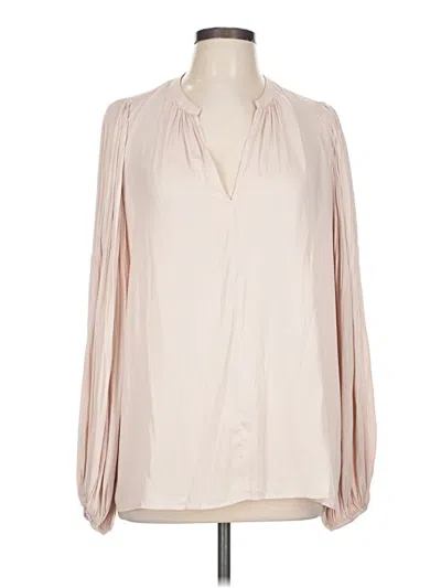 Pre-owned Mustard Seed Long Sleeve Blouse In White