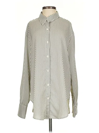 Pre-owned Mustard Seed Long Sleeve Blouse In White