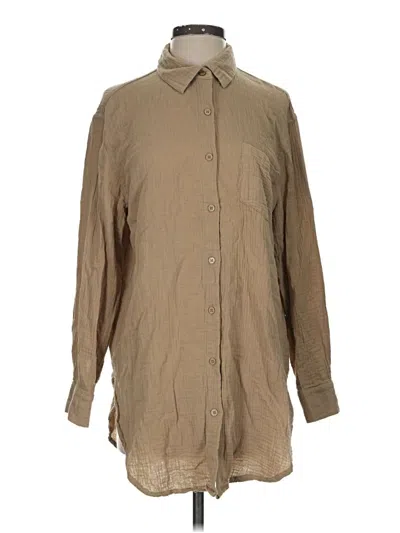 Pre-owned Mustard Seed Long Sleeve Button Down Shirt In Tan