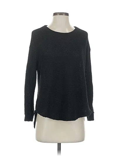 Pre-owned Mustard Seed Long Sleeve Top Black Crew Neck Tops