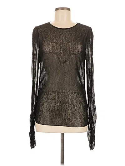 Pre-owned Mustard Seed Long Sleeve Top Black Keyhole Neckline Tops