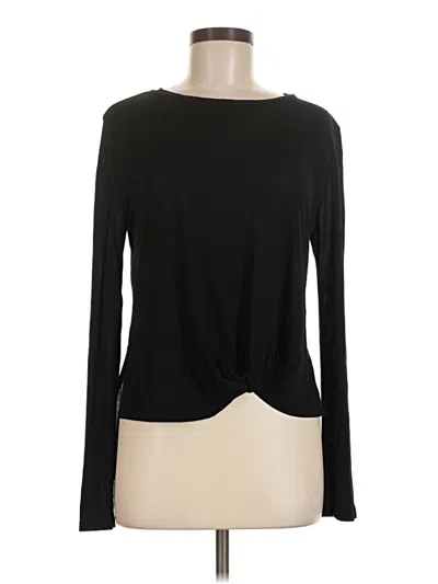 Pre-owned Mustard Seed Long Sleeve Top Black Keyhole Neckline Tops