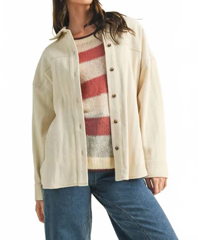 Mustard Seed Lorie Button Down Shacket Shirt In Cream In White