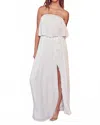 Mustard Seed Lost In Paradise Strapless Slit Maxi Dress In White In White