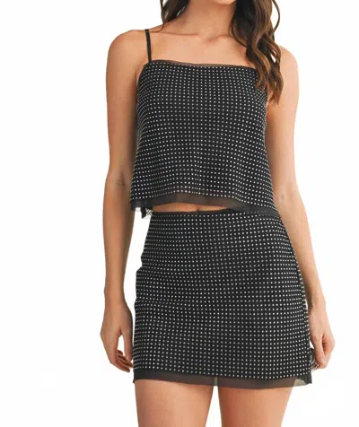 Mustard Seed Marni Rhinestone Camisole Top In Black