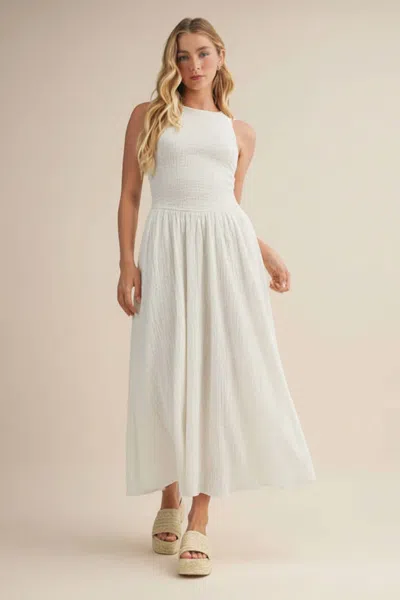 Mustard Seed Mikayla Smocked Tank Maxi Dress In Creamy White In Blue