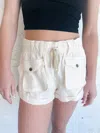 Mustard Seed Out About Town Drawstring Shorts In White In White