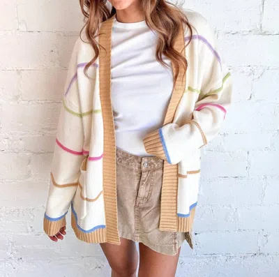 Mustard Seed Oversized Striped Cardigan In Multi