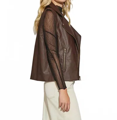 Mustard Seed Oversized Vest Jacket In Dark Oak In Brown
