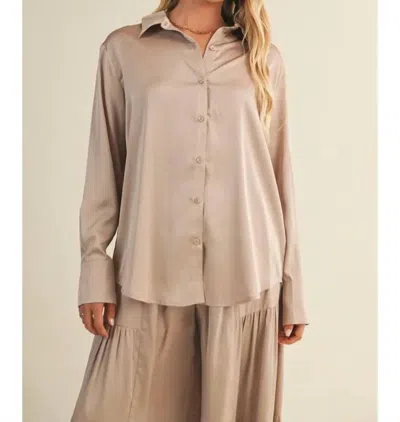 Mustard Seed Paris Silk Top In Champagne In Brown