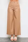 Mustard Seed Paula High Waisted Leather Pants In Tan