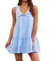 Mustard Seed Peter Pan Collar Ruffle Hem Dress In Light Blue In Blue