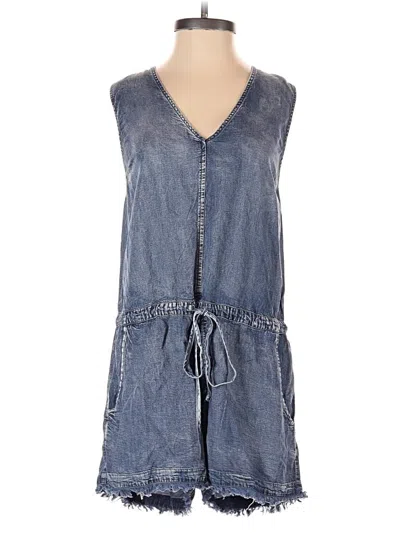 Pre-owned Mustard Seed Romper In Blue