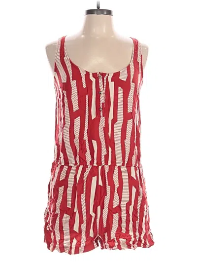 Pre-owned Mustard Seed Romper In Red