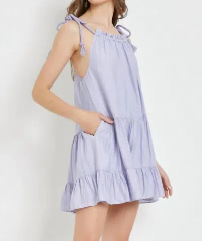 Mustard Seed Rope Shoulder Strap Tiered Dress In Soft Lavender In Purple